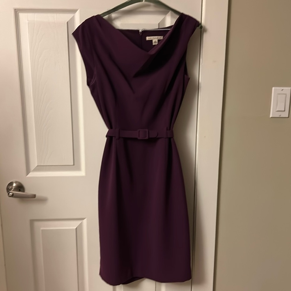 Gorgeous banana republic dress with belt. Purple. Very Jackie O!
